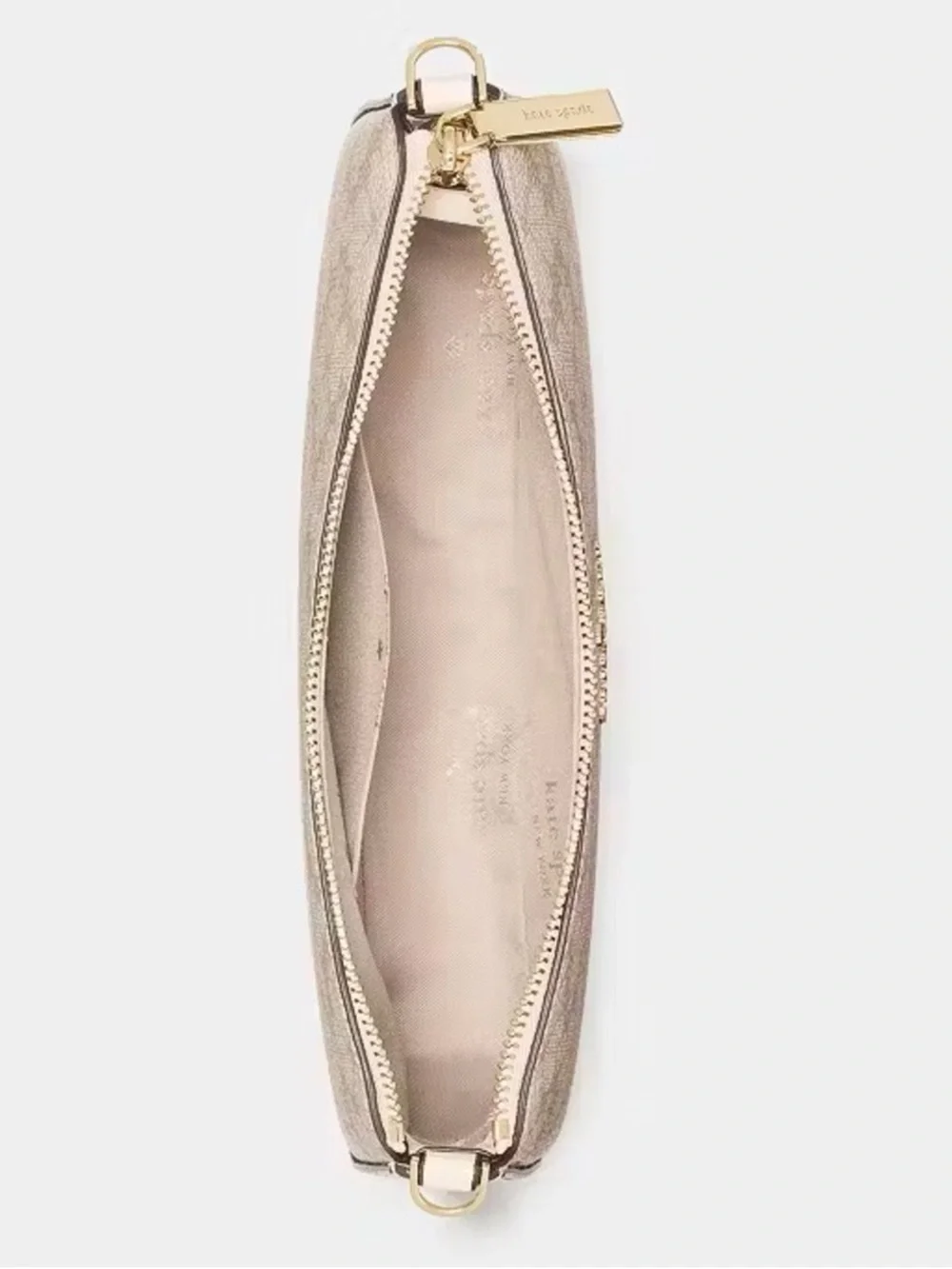 Kate Spade Gemini Spade Flower Convertible Wristlet Shoulder Bag Dark Beige